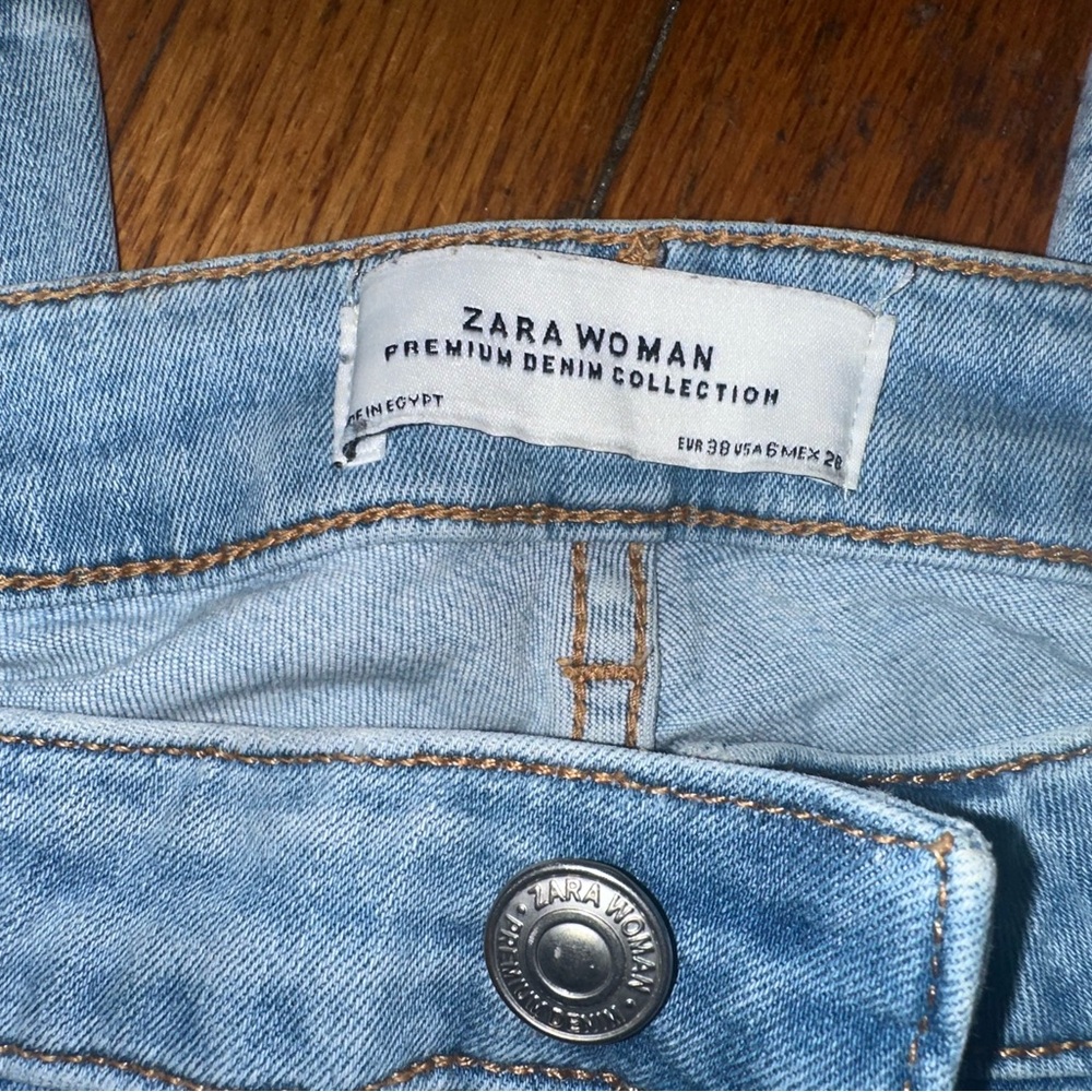 Zara Blue Denim Overalls Classic Style